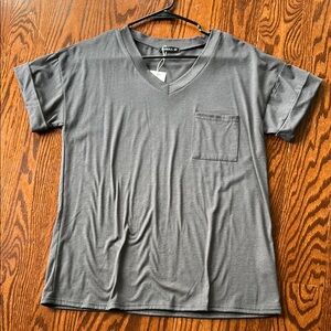 Miholl Gray Short Sleeve Tee V-Neck Casual
NWT